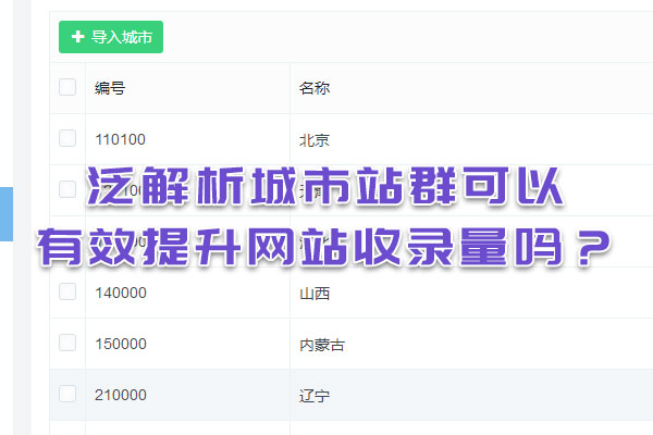 泛解析城市站群可以有效提升網(wǎng)站收錄量嗎？